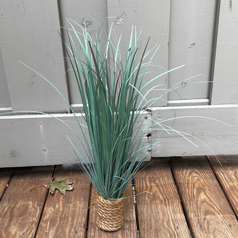 Faux Sea Grass Decor With Nautical Rope Base 20”High x 3” Diameter